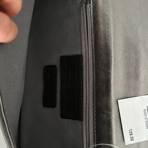 Nordstrom Silver pewter leather clutch - Picture 5 of 8